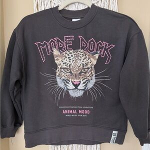 Zara Black Leopard Graphic Sweatshirt